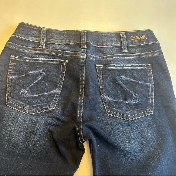 Silver Suki Mid-Rise Dark Blue Flare Bootcut Women's Jeans - Picture 13 of 13